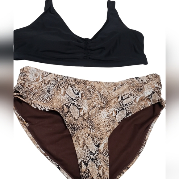 Time and Tru Plus Size Swim Bikini Bundle Lot NEW Animal Print Floral - Picture 6 of 8